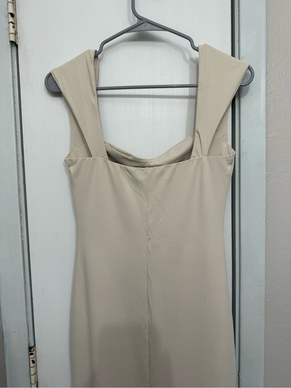 SHEIN Cream Square-Neck Midi Bodycon Dress / Size: SMALL - Picture 5 of 9